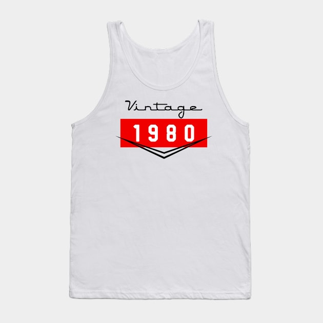 Vintage 1980 Made in 1980 40th birthday 40 years old Gift Tank Top by CreativeShirt